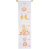 Vervaco Kit Punto Croce Contato FESTA DEGLI ANIMALI Tabella Di Crescita Decorativi Per Pareti ca. 18 x 70 cm Set Fai Da Te Creativo Adulti Ricamo Casa Decor Kit Per Hobby Cross Stitch Embroidery