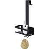 Wenko Mensola Doccia MOD. Bribano Uno portaoggetti sospeso Acciaio Inox Nero Opaco antiruggine per Box Doccia Montaggio Facile 23x44,5x18 cm