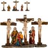Inmaculada Romero IR Gesù Crocifisso Monte Calvario 5 Figure 14 Cm. La Pasqua Ha Messo I Ladri Crocifissi