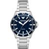 Emporio Armani Orologio Uomo, movimento automatico a tre lancette, cassa in acciaio 42 mm con bracciale in acciaio, AR60059