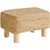 YMYNY Poggiapiedi Pouf Couch Sgabello Poggiapiedi Rettangolare In Alga Marina Naturale Multifunzionale Moderno Ottomano Divano Tavolino per Soggiorno Camera da Letto 42×30×26CM Natura HBD043N