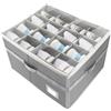 Luziyun Organizer Scarpe per Armadio Adatto a 16 Paia, Organizer Scarpe Pieghevole, Scatola Scarpiera da Armadio, Portascarpe Organizzatore con Manici Rinforzati Coperchio Trasparente