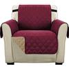 H.VERSAILTEX Copridivano Sedia Impermeabile Divano Protector Mobili Coperture su due lati per Cani/Gatti Letto con Divano Slipcovers 190 x 53cm, Borgogna