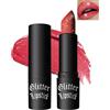 Lestpola Rossetto glitterato, rossetto opaco glitterato, impermeabile, a lunga durata, opaco per labbra, trucco da donna, regalo per Christmas-Tag 03 Red Coral