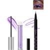 Lestpola Set di mascara liquido e eyeliner con brillantini, mascara a lungo spessore, eyeliner con brillantini, impermeabile e durevole, Shimmer Highlight metallizzato, per donne 03# viola