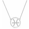 Qings Argento Collana Costellazione Donna Regali - Pesci Collana Pendente Zodiaco Oroscopo | Gioielli di Astrologia Dello Zodiaco 5A Cubic Zirconia | di Regali di Compleanno Laureato per Ragazze
