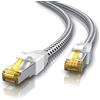CSL-Computer CSL - Cavo di rete CAT 7 Gigabit Ethernet LAN, 5 m, guaina di cotone, 10000 Mbit s, cavo patch, Cat.7, cavo grezzo S FTP PIMF, schermatura con spina RJ 45, switch router modem access point