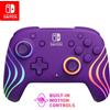 PDP Afterglow Wave Wireless Pro Controller with Full Motion for Nintendo Switch, Nintendo Switch - OLED Model, 8 RGB LED Lighting Zones, 30 Foot Range, 20 Hour Rechargeable Battery Purple