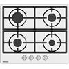 HISENSE GM643XHFCI PIANO COTTURA GAS, 4 zone di cottura, dimensioni: L 60 cm, P 52 piano in Acciaio, Acciaio Inox