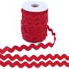 GORGECRAFT 25 iarda X 10mm Rick Rack Trim Nastro Ondulato Piegato Rosso Scuro RIC Rac Frangia Zig Zag Pizzo Bordatura Treccia Rifinitura Onda Poliestere Fettuccia Nastri per Cucito Fai da Te