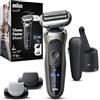 Braun Serie 7 Rasoio Elettrico Barba, Wet&Dry, Regolabarba Uomo, Rasoio Barba, 60 Min Di Utilizzo, Stazione SmartCare 4in1, +2 Accessori, Senza Fili,100% Impermeabile, Regolabarba Braun 72-C7650CC Oro