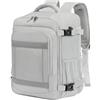 KLOSTAIN Zaino da Viaggio Easyjet 45x36x20 Bagaglio a Mano 30L Borsa da Cabina per Uomo e Donna, Lavoro e Scuola, Trekking, 14 Pollici Porta PC Grigio Chiaro