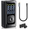 Syncwire Compressore Aria Portatile 10.35BAR Gonfiaggio Più veloce Compressore d'aria Pompa per Pneumatici Car Inflator per Auto, Biciclette, Motociclette, Palloni, con Tappi per Valvola Pneumatici