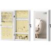 HOMCOM Mobiletto Portagioie a Specchio con Design a Muro e 2 Chiavi di Sicurezza, in Legno, 36.5x9.5x67 cm, Bianco | Aosom Italy