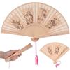 Healifty Ventaglio pieghevole in legno di sandalo, 1 ventaglio cinese/giapponese, stile retrò, per donne e ragazze, pieghevole, per feste di danza di matrimonio, 58 x 23 x 1 cm
