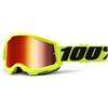 100% STRATA 2 Goggle Fluo/Yellow - Lente rosso specchio