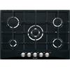 Glem Gas Piano Cottura 5 Fuochi a gas da Incasso (1 Bruciatore Tripla Corona) Larghezza 70 cm colore Nero - GT755BK