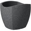 Scheurich - Wave Globe Cubo, Vaso effetto granito, Grigio scuro (Schwarz-Granit), Dimensioni: 40 X 40 X 36 cm