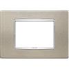 VIMAR 20653.C14 EIKON Placca Classic 3 moduli, metallo verniciato Bright e cornice cromata, titanio matt