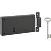 THIRARD Serratura orizzontale da applicare con chiave per porta di cantina, solo catenaccio, destra, asse 105mm, 160x80mm, nero, 1 chiave - THIRARD