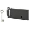 THIRARD Serratura orizzontale da applicare con chiave per porta di cantina, solo catenaccio, sinistra, asse 105mm, 160x80mm, nero, 1 chiave - THIRARD
