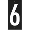 THIRARD Targa numero civico 6 - 56X130mm - in ABS nero scritta bianca a rilievo, da avvitare - THIRARD