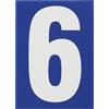 THIRARD Targa adesiva numero civico 6 - 65X90mm - blu, pannello adesivo in pvc, finitura mat - THIRARD