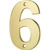 THIRARD Targa numero civico 6 altezza 51mm, in ottone massiccio, da avvitare - THIRARD