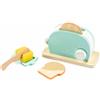 ODS - Maisonelle Nature, Il Mio Primo Tostapane in Legno, Giocattolo per Bambini in Legno, con Tagliere, Coltello, Burro, Pane, 18x8x11 cm, Età Consigliata +3 Anni