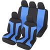 Auto Accessori Lupex - Copri sedili Auto Universali LS05 | Colore Blu | Set Anteriori e Posteriori | Poliestere | No Suv