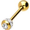 PIERCINGLINE Barbell in acciaio chirurgico | EPOXYring sfera + cristallo | Piercing barretta petto lingua | colori e dimensioni a scelta