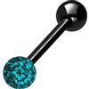 PIERCINGLINE Titan Barbell | EPOXY & Titanio sfera | Piercing barretta petto lingua | colori e dimensioni a scelta, 16 mm, Titanio (grado 23)/resina epossidica