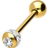 PIERCINGLINE Barbell in acciaio chirurgico | EPOXYring sfera + cristallo | Piercing barretta petto lingua | colori e dimensioni a scelta, 16 mm