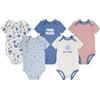 Huggies Little Hugs 5-Pack Elevated Bodysuit Body, Oatmeal Htr, 6 Mesi (Pacco da 5) Unisex-Bimbi