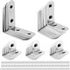 QWORK® Staffe Angolari , 56 Pezzi 90 Gradi Bretelle Angolari , Acciaio Inossidabile, 16x20 mm, 16x40 mm, 16x50 mm, Staffe A Forma Di L Per Il Fissaggio Di Mobili