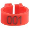Tnfeeon 100PCS/Bag 8MM Anelli plastica per Fasce per piccioni, 001-100 Anelli plastica numerati 001-100 con Numero(Rosso)