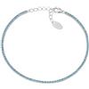 Amen Bracciale da donna Bracciale in argento 925 con zirconi azzurri di colore rodio, lunghezza pari a 17 + 3,5 cm, diamentro di 1 mm. La referenza è: BT1BAZ17