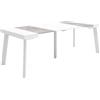 Skraut Home | Consolle allungabile | Tavolo consolle allungabile | 220 | Per 10 persone | Gambe in legno | Stile moderno | Bianco e cemento
