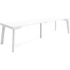Skraut Home | Consolle allungabile | Tavolo consolle allungabile | 300 | Per 14 persone | Gambe in legno | Stile moderno | Bianco