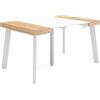 Skraut Home | Consolle allungabile | Tavolo consolle allungabile | 140 | Per 6 persone | Gambe in legno | Stile moderno | Rovere e bianco