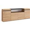Skraut Home | Credenza, Mobile, Cucina | Madia, mobile ingresso | 200x75x35cm | 4 Porte | grande stoccaggio | Stile moderno | Rovere e nero