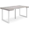 Skraut Home | Consolle allungabile | Tavolo consolle allungabile | 160 | Per 8 persone | Gambe in legno | Stile moderno | Cemento