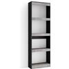 Skraut Home | Libreria scaffale | Scaffali in legno a ripiani | 60x186x25cm | Soggiorno - Ufficio | Per libri | Stile moderno | Cemento