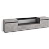 Skraut Home | Mobile TV Soggiorno | Ampio spazio a disposizione | 200x45x35cm | Per TV fino a 80 | Mobile Soggiorno | Stile moderno | Cemento