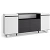 Skraut Home | Credenza, Mobile, Cucina | Madia, mobile ingresso | 200x87x35cm | 4 Porte | Design industriale | Stile moderno | Bianco e nero