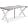 Skraut Home | Consolle allungabile | Tavolo consolle allungabile | 160 | Per 8 persone | Gambe in legno | Stile moderno | Cemento