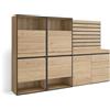 Skraut Home | Scarpiera | Mobile Salvaspazio | 227x145x35 cm | Camera da letto, stanza | Cassettiera | Pannelli Decorativi | Stile moderno | Rovere