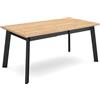 Skraut Home | Tavolo da Pranzo | Cucina, Sala da pranzo | 170 | Per 8 persone | Gambe in legno | Stile moderno | Rovere e nero