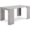Skraut Home | Consolle allungabile | Tavolo consolle allungabile | 160 | Per 8 persone | Tavolo da pranzo | Stile moderno | Cemento
