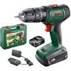 Bosch Home and Garden, Trapano Battente-Avvitatore a Batteria UniversalImpact 18 (1 Batteria, Sistema 18 Volt, in Valigetta), Mandrino 10 mm